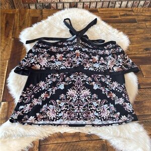 White House Black Market Multicolor Patterned Halter Blouse
